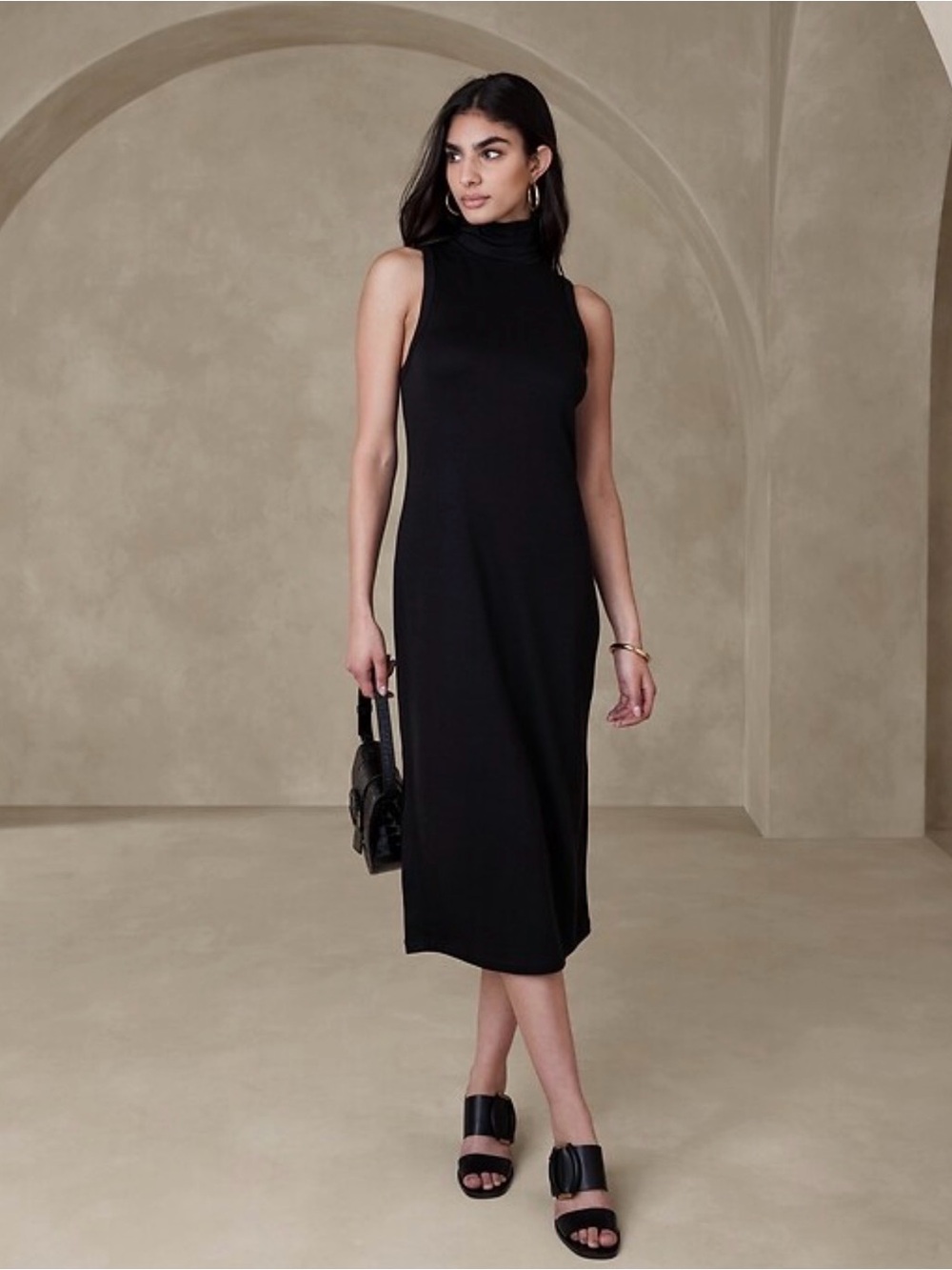 Antistar Super Soft Black Sleeveless T-shirt Dress Size L